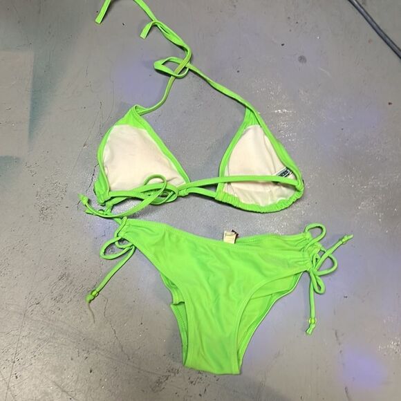 Small Neon Green Sparkled Lorin Bikini - Picture 3 of 3